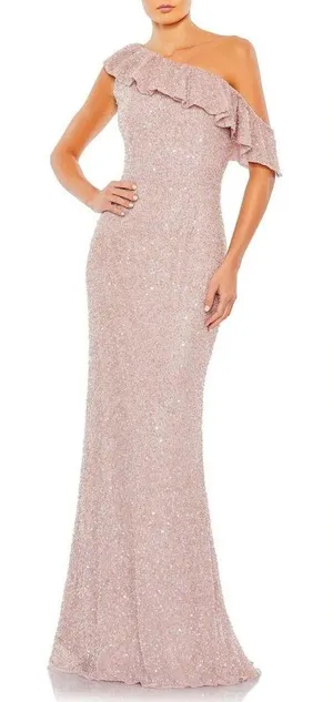 NEW MAC DUGGAL Sequined Drop Shoulder Trumpet Gown 18 thumbnail 1