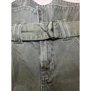 Hidden Belted Olive Green Jeans High Waist Straight Leg‎ Denim Size 26 thumbnail 2