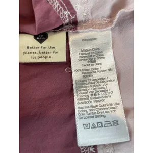 Madewell Signature Poplin Patchwork Peplum Top XL Warm Thistle Cotton thumbnail 6