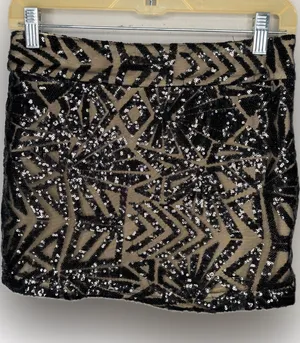 Black Sequin Mini Skirt thumbnail 1