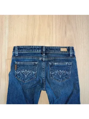 PAIGE Hollywood Hills Low Rise Blue Denim Jeans Size 25 thumbnail 3