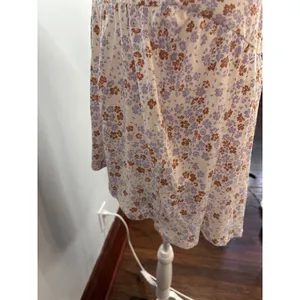 Wrangler Womens Floral Babydoll Top V-Neck Ruffle Cuff High Low Cream Small thumbnail 4