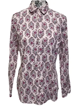 J.Crew Women's Sz S Pink Floral‎ Button-Down Shirt Long Sleeve Cotton Blouse thumbnail 1