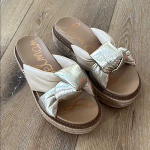 Sam Edelman Kory Platform Metallic Knot Women's Sandals Size 7 thumbnail 1