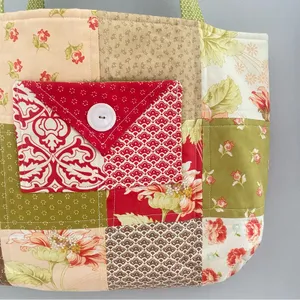 •Handmade vintage fabric shoulder tote bag• thumbnail 2