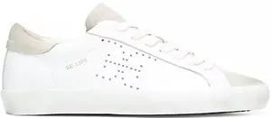 Sam Edelman Aubrie Leather Suede Sneakers Lace Up Low Top Perforated White 9M thumbnail 1