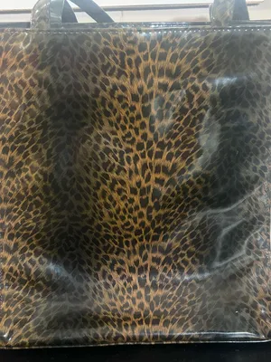 Chateau Leopard Print Patent Tote in Brown and Black thumbnail 2