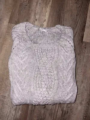 Gap Women’s Gray Knitted Long Sleeve Crew Neck Pullover Sweater-XS thumbnail 3