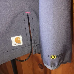 Carhartt CROSS-FLEX Made to Move zip front scrub jacket - Pewter/Coral small thumbnail 5