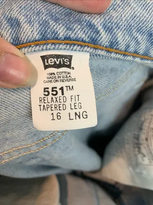 Vtg Levi 551 relaxes fit tapered leg sz 16 long light wash y2k high waisted plus thumbnail 4