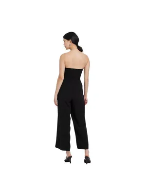A New Day Strapless Smocked Bandeau Jumpsuit with Pockets 93534280 Black M thumbnail 8