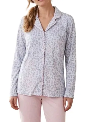 Victoria’s Secret Pink Leopard Print PJ Top Loungewear Pajamas Cotton S thumbnail 1