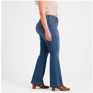 Levis 726 Womens Jeans 32x32 Medium Wash High Rise Flare Stretch Denim Blue thumbnail 2