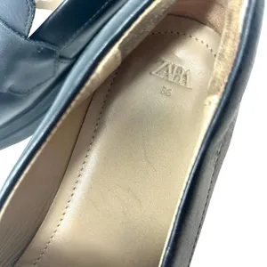 Zara Top Grade Leather Black Fringe Platform Loafers Size‎ 36 / US 5.5 thumbnail 8