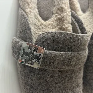Tory Burch Mellow Shearling Lined Mule in Fog Gray 9 thumbnail 6