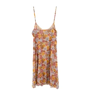 Altar'd State Size XS Sleeveless Mini Dress Floral Flower Print Pink‎ Yellow Tan thumbnail 2
