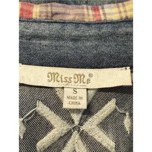 Miss Me Womens Plaid Boho Western Embroidered Button Up Top Size S Cowgirl Indie thumbnail 8
