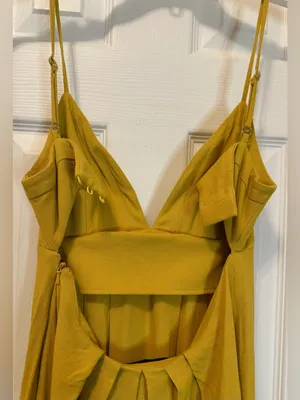 Asos Mustard Yellow Spaghetti Strap Maxi Dress thumbnail 3