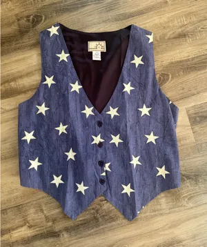 Vintage American flag vest with bow back thumbnail 1