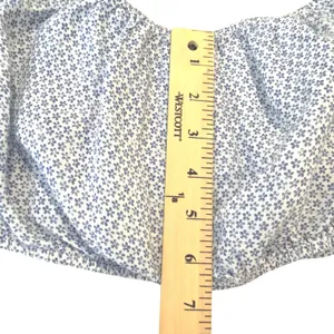 Reformation Dawson Crop‎ Top M Blue Floral Puff Sleeve Off Shoulder Cottagecore thumbnail 9