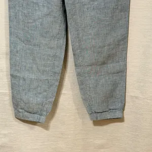 Athleta Retreat Linen Pant Blue Heathered Jogger Drawstring Tapered Leg NEW thumbnail 6