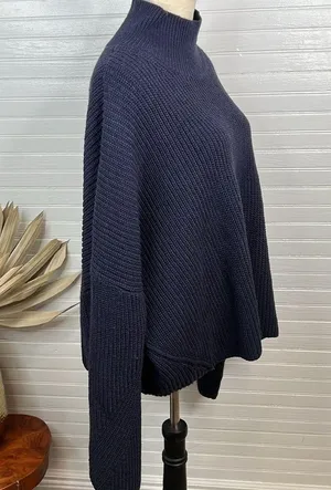 Topshop Drop shoulder Pullover Mock Neck Oversized Sweater Blue Size L US 12 thumbnail 8