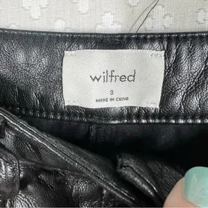 Aritzia Wilfred Black Faux Leather Melina‎ Straight Leg Pants thumbnail 3