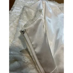 Galina White Lace Sequin Strapless Mini Bridal Dress Sheath Size 2 thumbnail 8