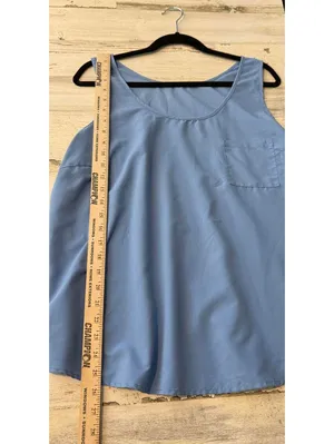 Women’s Size XL (16–18) Blue Sleeveless Pocket Blouse Tank Top thumbnail 7