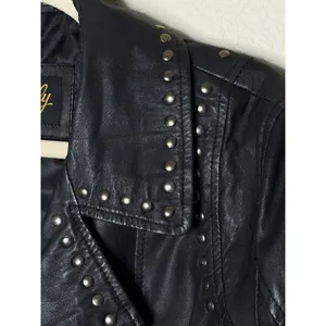 Scully Corrissa Eagle Studded Lamb Leather Moto Jacket Black L Western thumbnail 7
