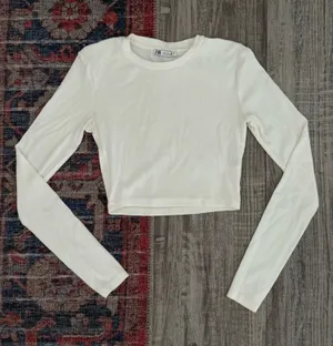 ZARA Crop Long Sleeve Top thumbnail 1