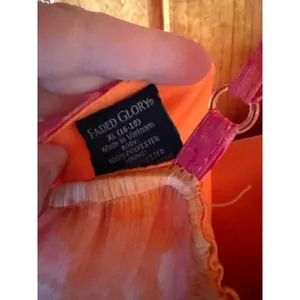 Faded Glory Dress Tie‎ Dye Ruffle Sleeveless Casual Pink Orange Size XL Y2K thumbnail 7