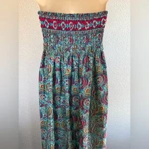 Strapless Smocked Boho Dress One Size Light & Flowy thumbnail 2