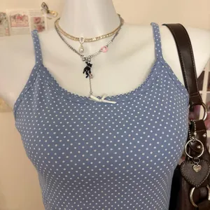 Old Navy Blue White Polka Dot Cami Size XL (14-16) Bow Accent New thumbnail 2