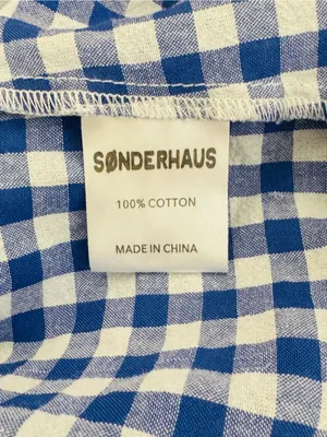 Sonderhaus Perfect Pants Blue & White Gingham Relaxed Fit Cotton Pants Size XS thumbnail 12
