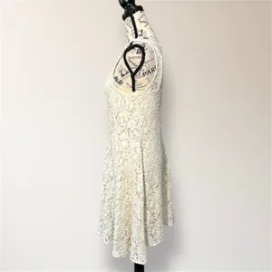 Free People Ivory Miles of Lace Mini Dress Sleeveless Boho Spring Wedding Guest‎ thumbnail 5