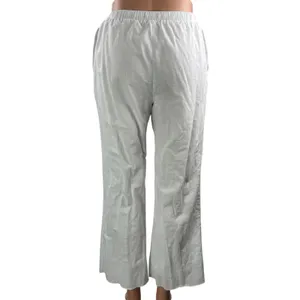 SNDYS. Womens White High Rise Drawstring Relaxed Casual Wide Leg Trouser Pants S thumbnail 3