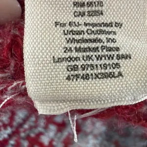 Free People Willow Poncho‎ Womens S Red Gray Knit Turtleneck Oversized Cozy Boho thumbnail 11