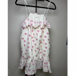 For Love and Lemons 100% Cotton Gauze Pink Floral Babydoll Mini Dress Size M thumbnail 2