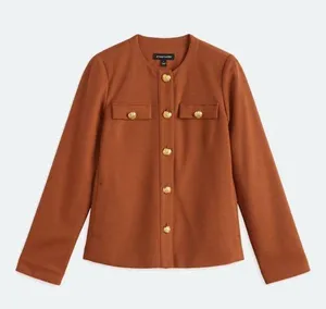 41 Hawthorne Rust Boucle Structured Knit Blazer Sz L Brown Size L thumbnail 1