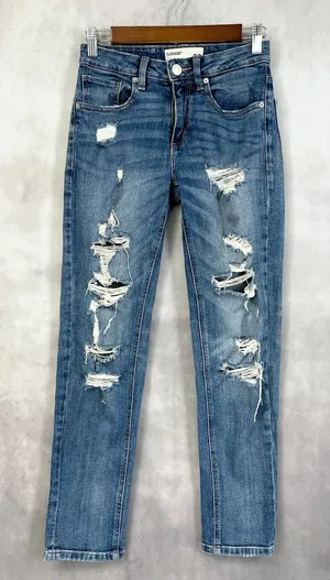 Garage Womens Jeans‎ Girlfriend Distressed Size 00 Low Rise Grunge Thrash Street thumbnail 1