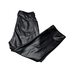 Abercrombie Curve Love Black Faux Leather Ankle Straight Jeans 31 12S thumbnail 5