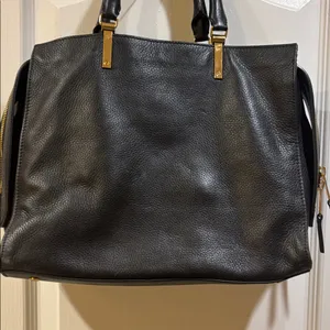 Kurt Geiger London Emma Tote Black Textured Leather Handbag Gold Toned Hardware thumbnail 6