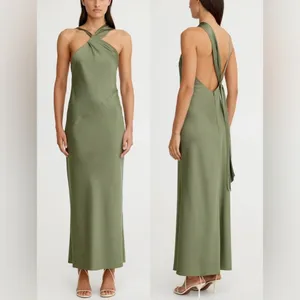 NEW Significant Other Lucile Draped Maxi Dress in Pesto AU 12 US 8 thumbnail 2