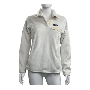 Patagonia Women's Cream Fleece Pullover Snap‎ Button Sweater Cozy Warm thumbnail 4