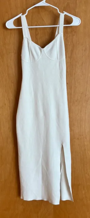 Abercrombie & Fitch Womens White Bodycon Midi Dress Sleeveless‎ Slit Size XSP thumbnail 1