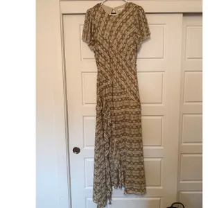 Bohme sz L Baevely AnimalPrint Ruffle Tiered Slit Maxi Dress Exotic Wild Evening thumbnail 6