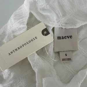 Anthropologie Maeve Asymmetric Textured Tank Small White Sleeveless Mock Neck thumbnail 9