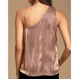 Free People Women's One Shoulder Satin Cowl Neck Top Dusty Mauve NWT thumbnail 3