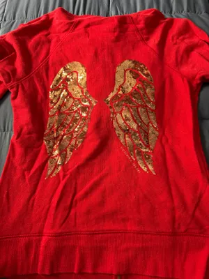 Victoria's Secret Sequin Wing Angel Sweatshirt zip-up thumbnail 1